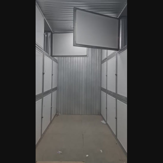 Filming personal 1m² storage unit with lock and CCTV 